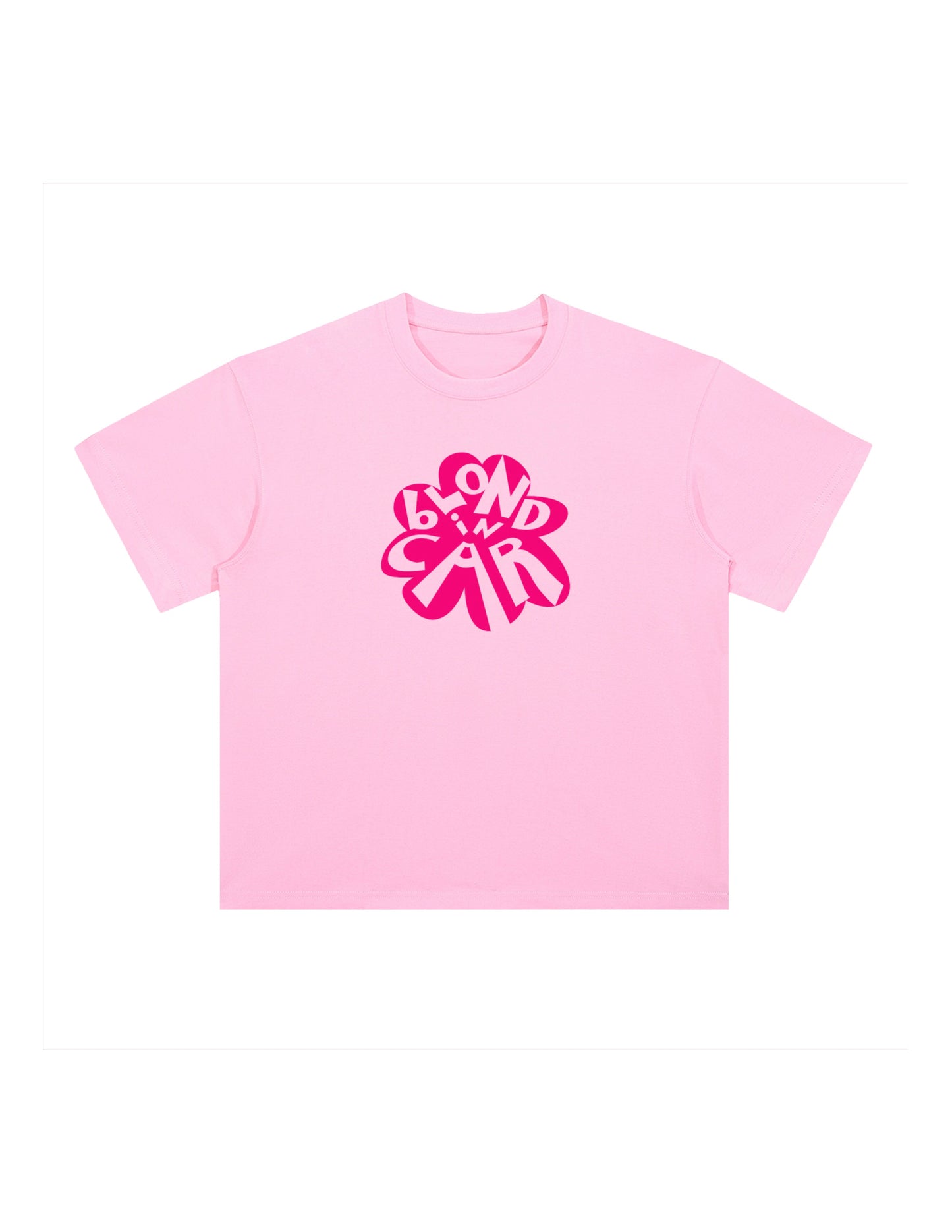Heavyweight Pink Drop Shoulder Logo S/S T