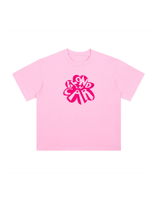 Heavyweight Pink Drop Shoulder Logo S/S T