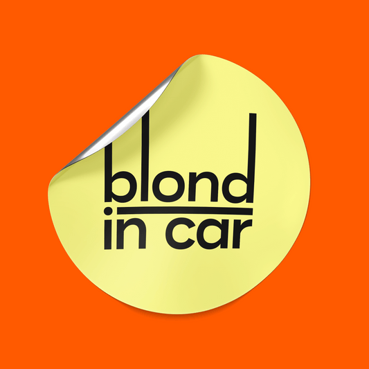 Blond in Car Logo Sticker