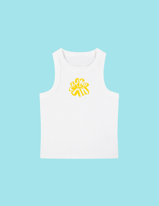 Snow Washed BiC Logo Tank Top - White